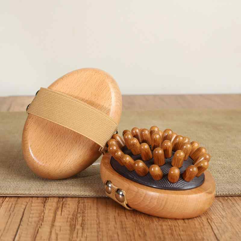 経絡ブラシ 天然ブナ材 木製 ボディ用 全身マッサージャー エアクッション リンパケア 血行促進 ツボ押し 詰まり解消 疲労回復 ボディケア セルフケア リラッ...