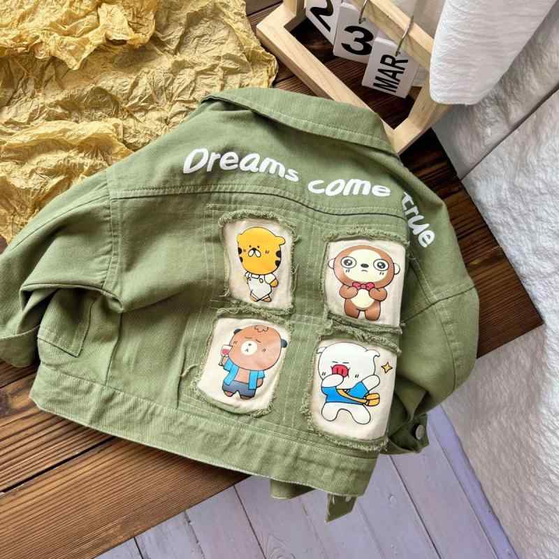 ジャケット 男の子 デニムアウター 春秋 キッズ ジュニア ブルゾン 綿素材 カジュアル おしゃれ クール..