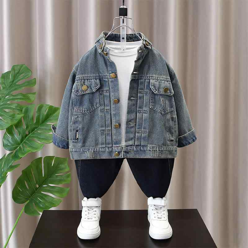 ジャケット 男の子 キッズ デニムジャケット ブルゾン アウター 長袖 綿 コットン 韓国風 おしゃれ か..
