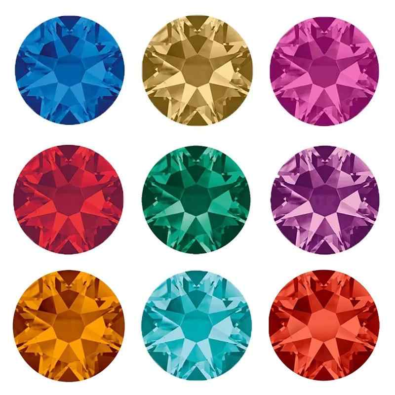 ラインストーン 8+8カット 16ファセット クリスタルガラス フラットバック 電気メッキ加工 ゴールドベース スマホケース ネイルアート デコパーツ DIY アクセサリー資材 装飾用