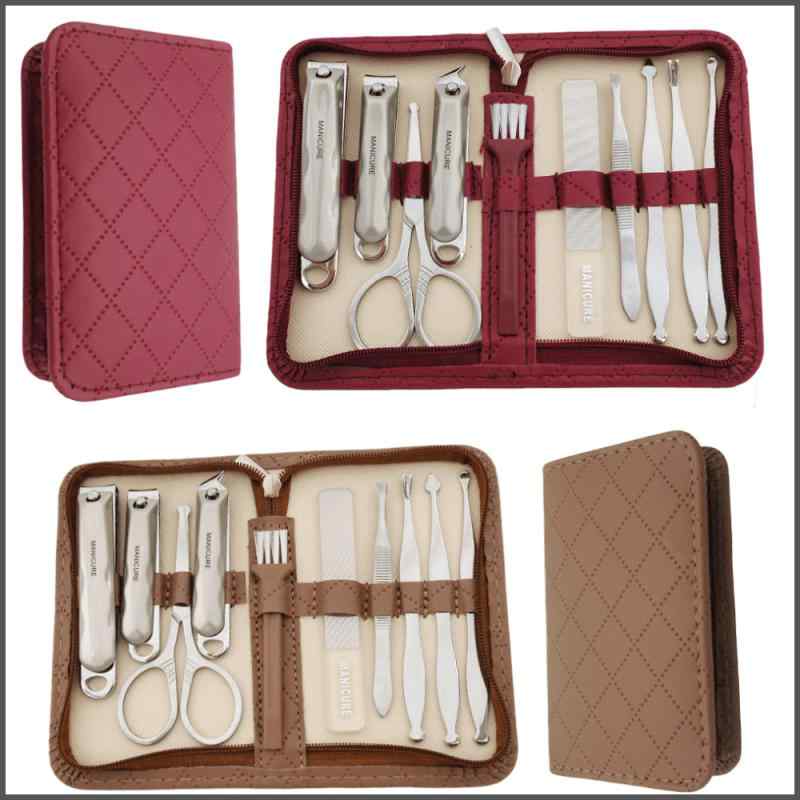 ネイルケア 10点セット 爪切り 爪やすり 耳かき 多機能 グルーミング ステンレス製 携帯ケース付き 旅行 出張 家庭用 お手入れセット 男女兼用