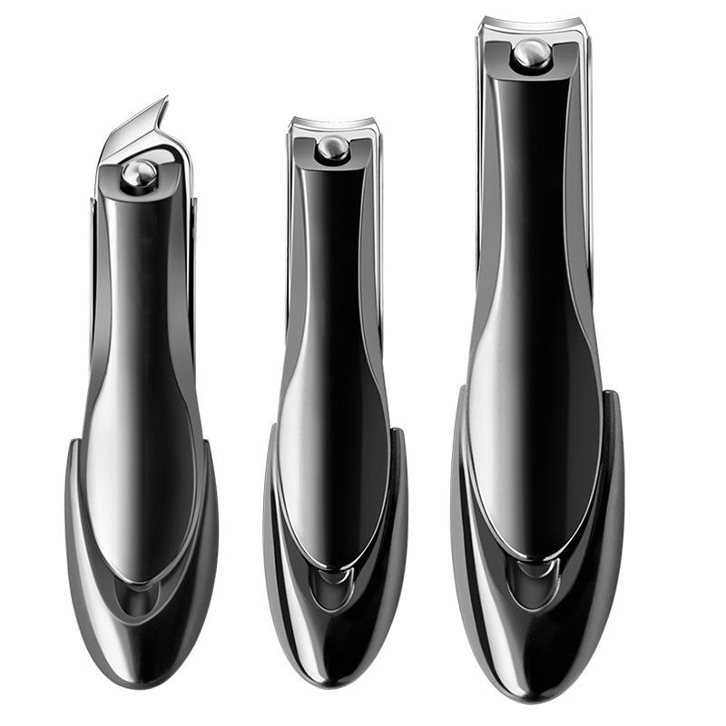 爪切り 男女兼用 セット 飛び散り防止 カマキリ ステンレス製 多機能 携帯用 家庭用 直刃 斜め刃 爪やすり ガンブラック シャンパンゴールド