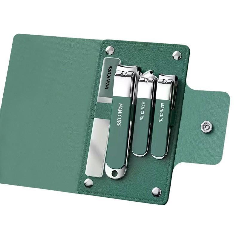 爪切り 10点セット 家庭用 飛び散り防止 ネイルケアセット 巻き爪 厚い爪 硬い爪 足用 手用 セルフネイル 切れ味抜群 高耐久 ダークグリーン グラデーショ...