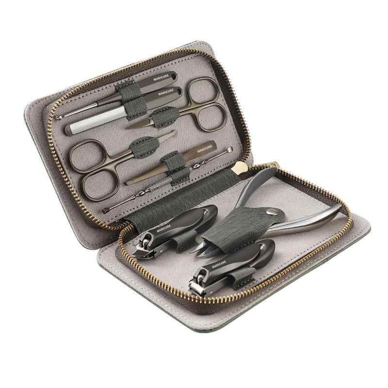 美容ツールセット 男女兼用 ステンレス製 爪切り 巻き爪用ニッパー やすり 手足用 携帯用 9点セット