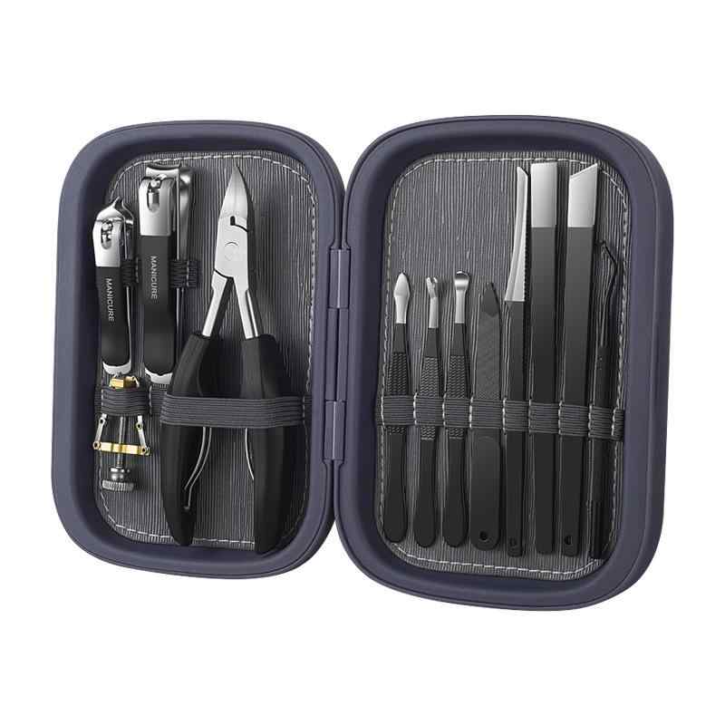 ネイルケアセット フットケア 爪切り 12点セット 高級感 ステンレス製 喰切型 巻き爪 ニッパー 爪やすり 甘皮カッター 角質除去 プロ用