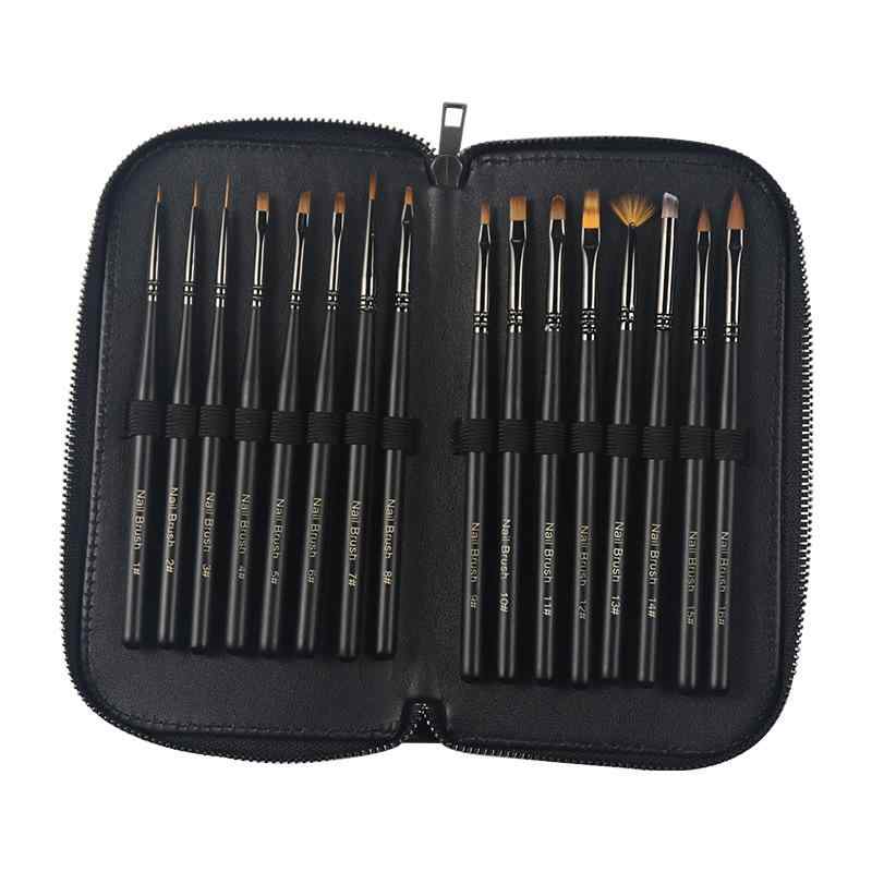 ネイルブラシ ネイルアート筆 16本セット ジェルネイル アートペン ドットペン ライナー 平筆 斜め筆 ..