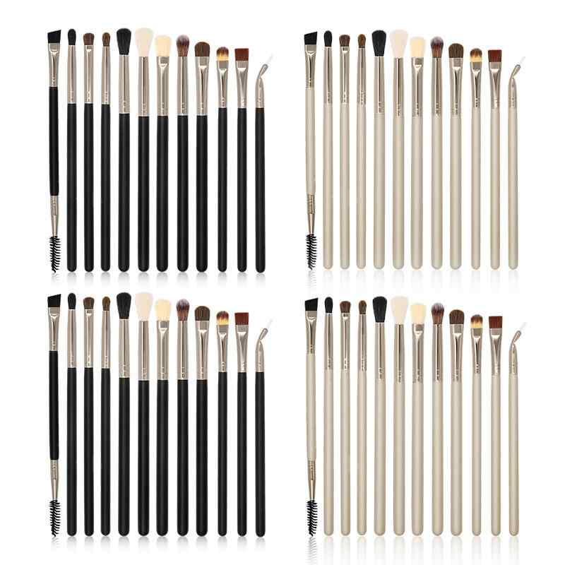 メイクブラシ 12本セット アイメイク用 アイシャドウ アイライナー ノーズシャドウ アイブロウ まつ毛 人工繊維毛 木製ハンドル 化粧筆セット