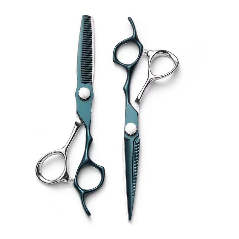 理美容ハサミ セット プロ用 業務用 高精度 ステンレス製 平刃 すき刃 20cm 美容師 理容師 サロン向け 自宅セルフカット 切れ味抜群 PVCハンドル