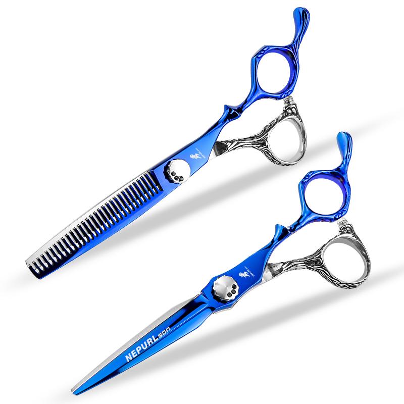 ヘアカットシザー プロ仕様 理容師 美容師 散髪用 黒金 花柄 20cm ステンレス製 切れ味抜群 カットハサ..