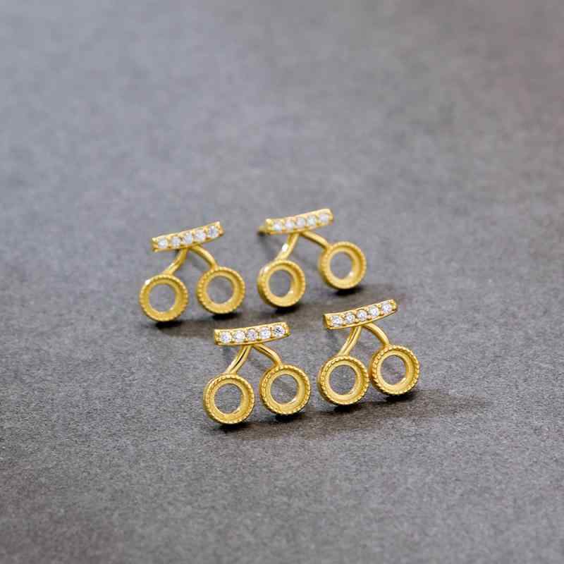 ピアス レディース S925純銀 金メッキ ゴールド 円形 ベゼルセッティング 空枠 石なし 精巧 繊細 クラシック おしゃれ ファッション 通勤 オフィス カジュアル