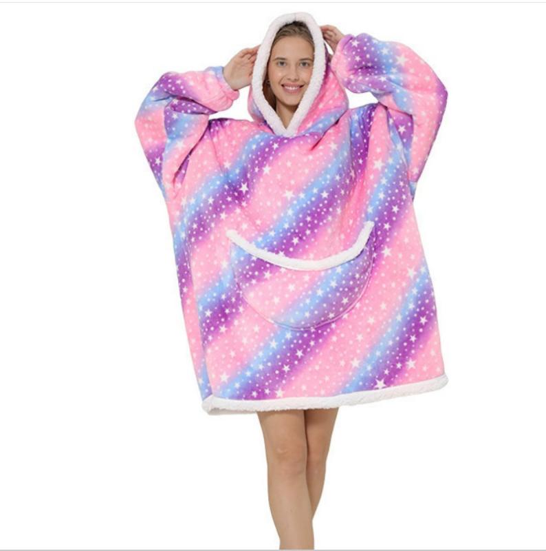 ルームウェア 着る毛布 フランネル ボア プルオーバー フード付き スウェット 厚手 保温 あったか 快適..