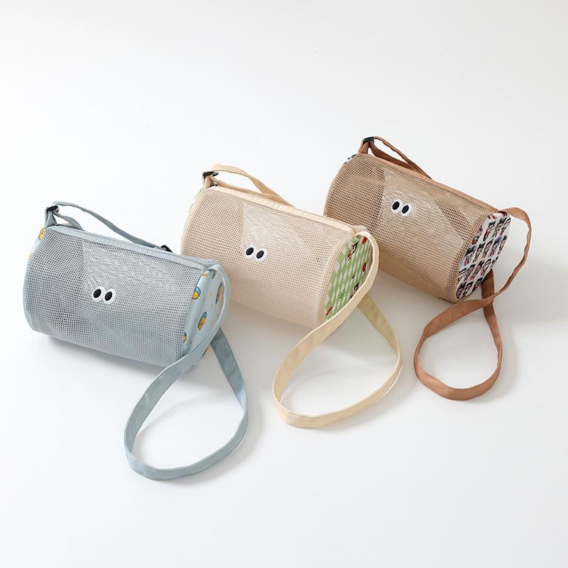 バッグ ユニセックス 大容量 防水 メッシュ スイミング プール ビーチ トラベル 夏 ドラム型 ショルダ..