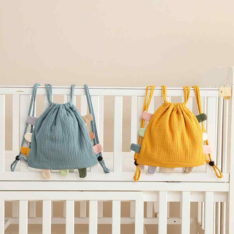 キッズ リュックサック ベビー バックパック 小さめ かわいい おしゃれ コットンガーゼ 綿100% 無地 男..