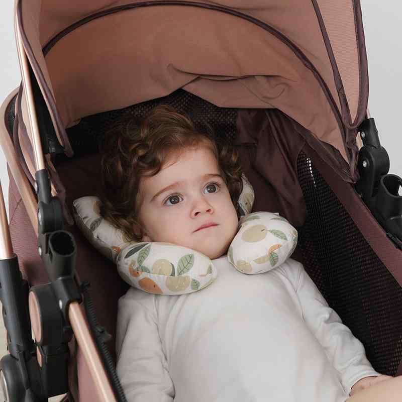 ベビー 赤ちゃん 新生児 頭部保護 ヘッドガード ネックサポート ピロー クッション U字型 クマ柄 チャ..