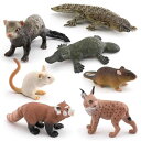 動物フィギュア ボブキャット レッサーパンダ ネズミ カモノハシ フェレット トゲオイワトカゲ 野生動物 リアル 精巧 ミニチュア PVC製 コレクション 置物 子供向け おもちゃ