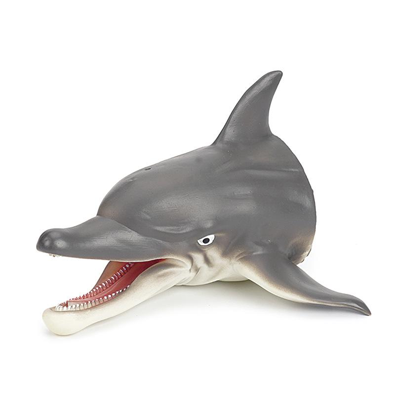 おもちゃ キッズ ハンドパペット サメ イルカ 恐竜 動物手袋 軟質樹脂製 ソフトラバー リアル やわらか素材 ごっこ遊び 幼児向け トイ 3歳 6歳 子供用 誕生日プレゼント