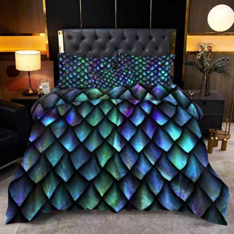 布団カバーセット モダン シンプル 幾何学柄 デジタルプリント 3点セット 掛け布団カバー 枕カバー ピ..