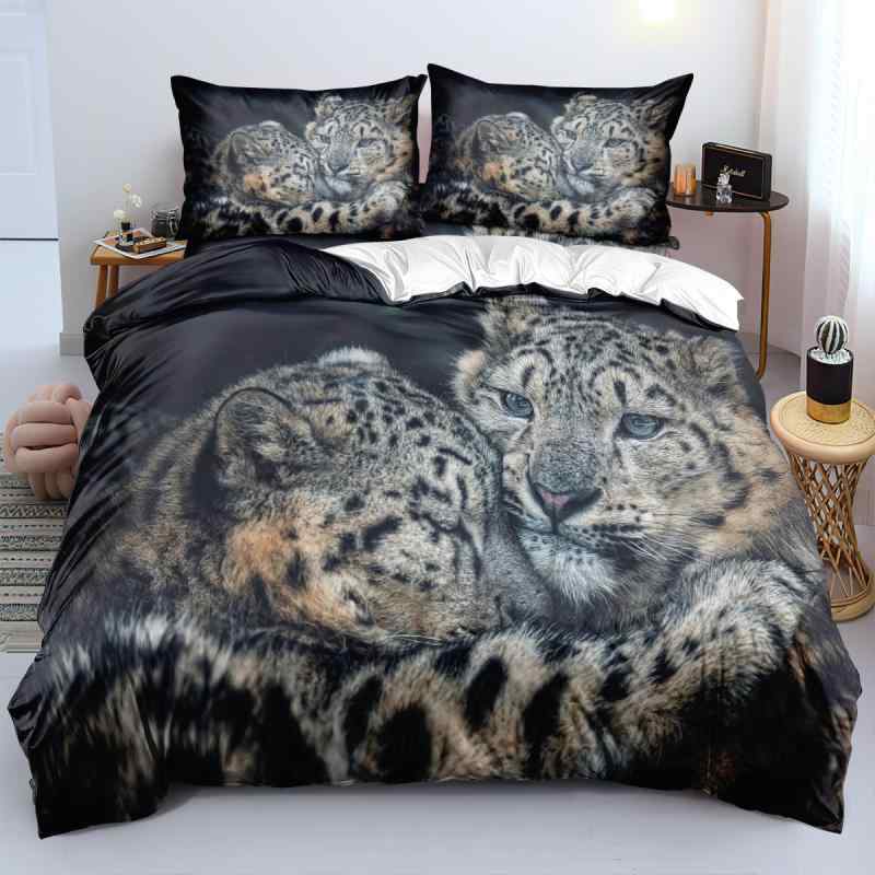 寝具 アニマル柄 動物モチーフ 3点セット ポリエステル コットン 起毛 フランネル 3Dデジタルプリント 布団カバー シーツ 枕カバー 肌触り快適 子供部屋 かわいい
