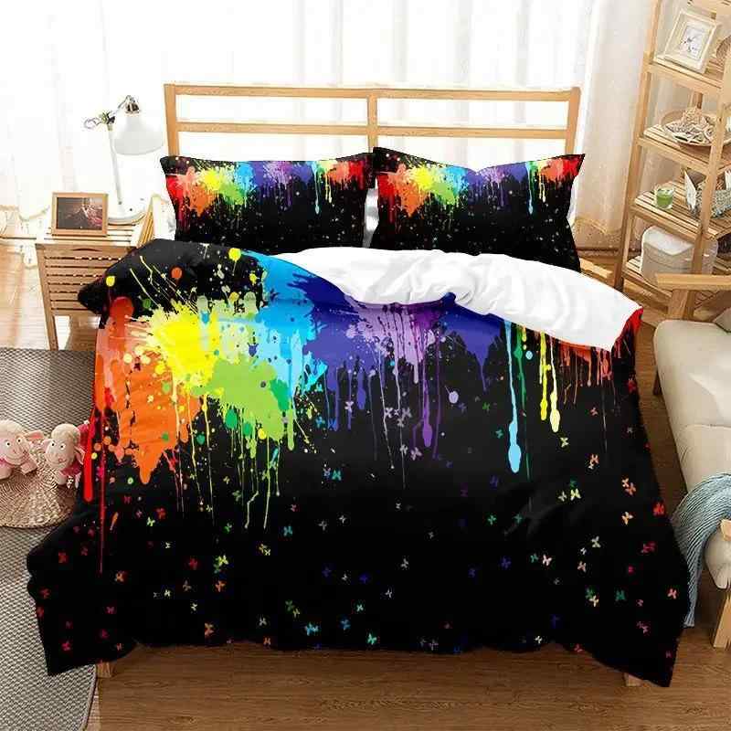 寝具 男の子 女の子 キッズ アートグラフィティ 落書き風 ヒップホップスタイル 掛け布団カバーセット ..
