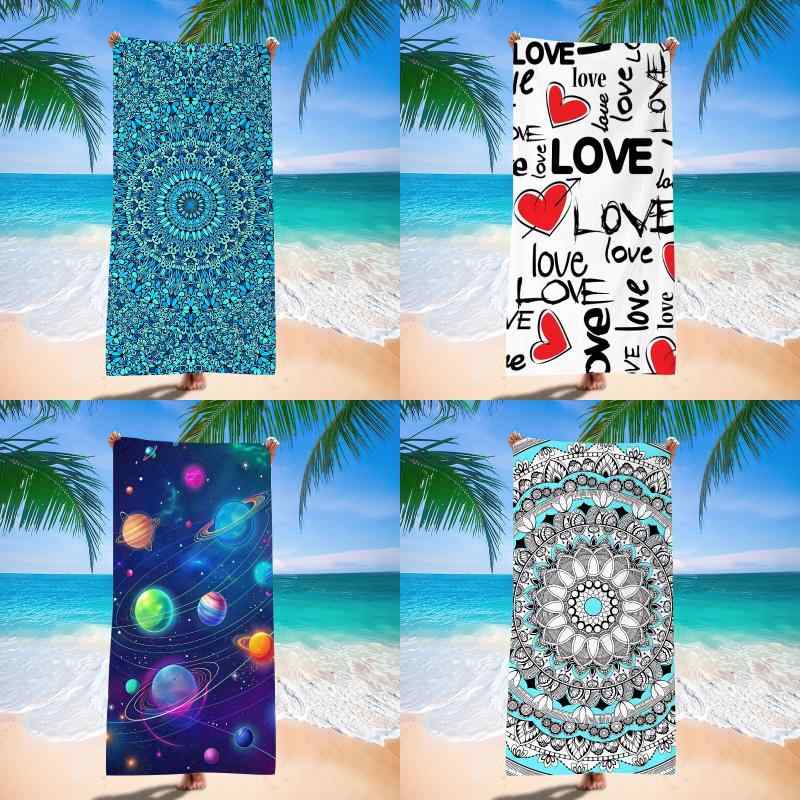 ビーチタオル マンダラ柄 マイクロファイバー 速乾 吸水性抜群 軽量 コンパクト 大判 バスタオル スポーツタオル プール 海水浴 温泉 旅行 ジム アウトドア レジャー おしゃれ かわいい 多機能
