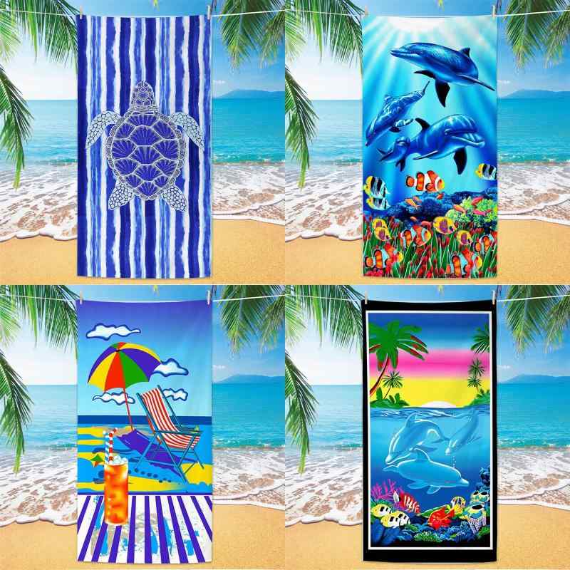 ビーチタオル バスタオル 大判 マイクロファイバー 超吸水 速乾 両面使用 ふわふわ 柔らかい 肌触り プール 海水浴 温泉 旅行 レジャー アウトドア 欧米風 おしゃれ SNS映え 柄(3)