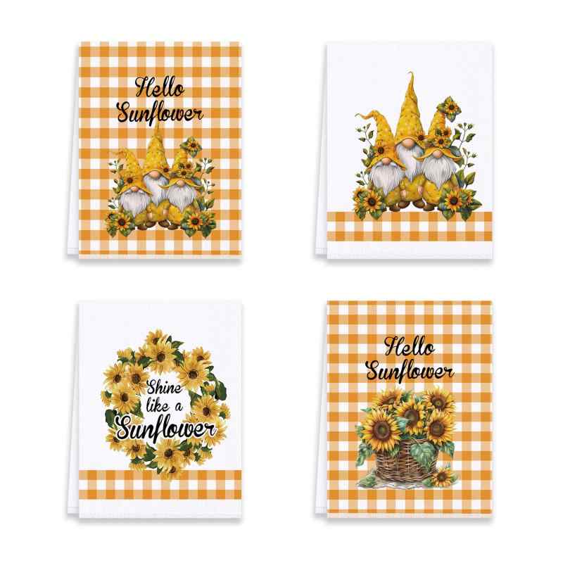 ふきん マイクロファイバー 超極細繊維 吸水 速乾 台拭き 食器拭き キッチン 家庭用 掃除 手拭き ハンドタオル 4枚セット プリント柄