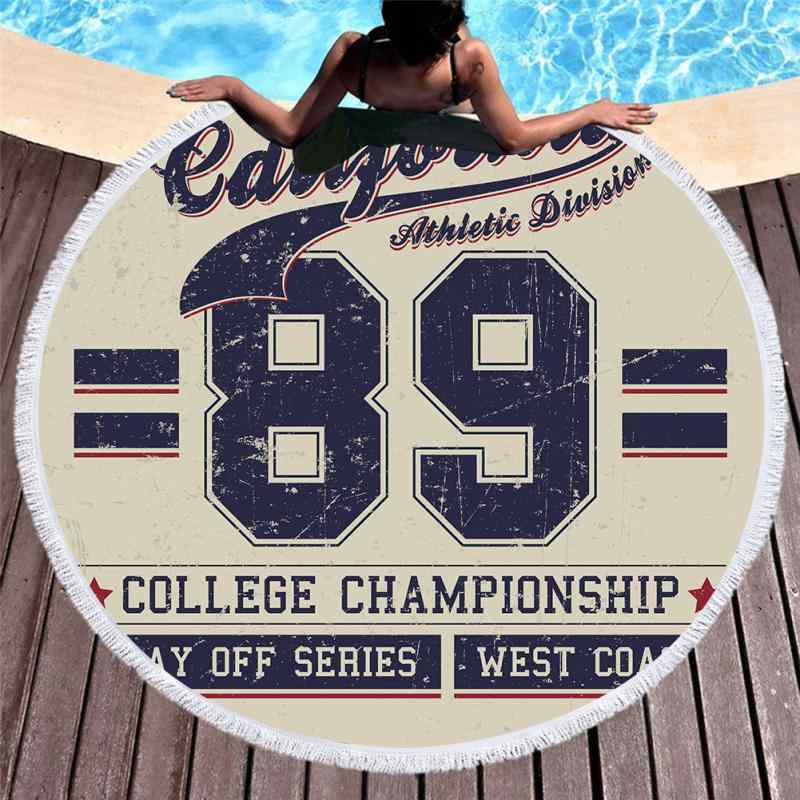 ビーチタオル 大人 子供兼用 レトロ ビンテージ 円形 プリント マイクロファイバー フリンジ ビーチマット 海水浴 プール レジャーシート アウトドア ピクニック 砂浜 吸水 速乾 軽量 コンパクト 夏(x2)