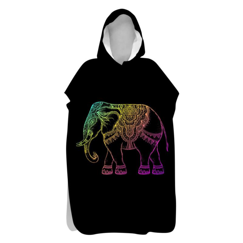 ポンチョタオル フード付き アニマル柄 吸水速乾 マイクロファイバー 両面フリース お着替えローブ ビーチ プール マリンスポーツ ダイビング 保温 防寒 スイムローブ(x2)