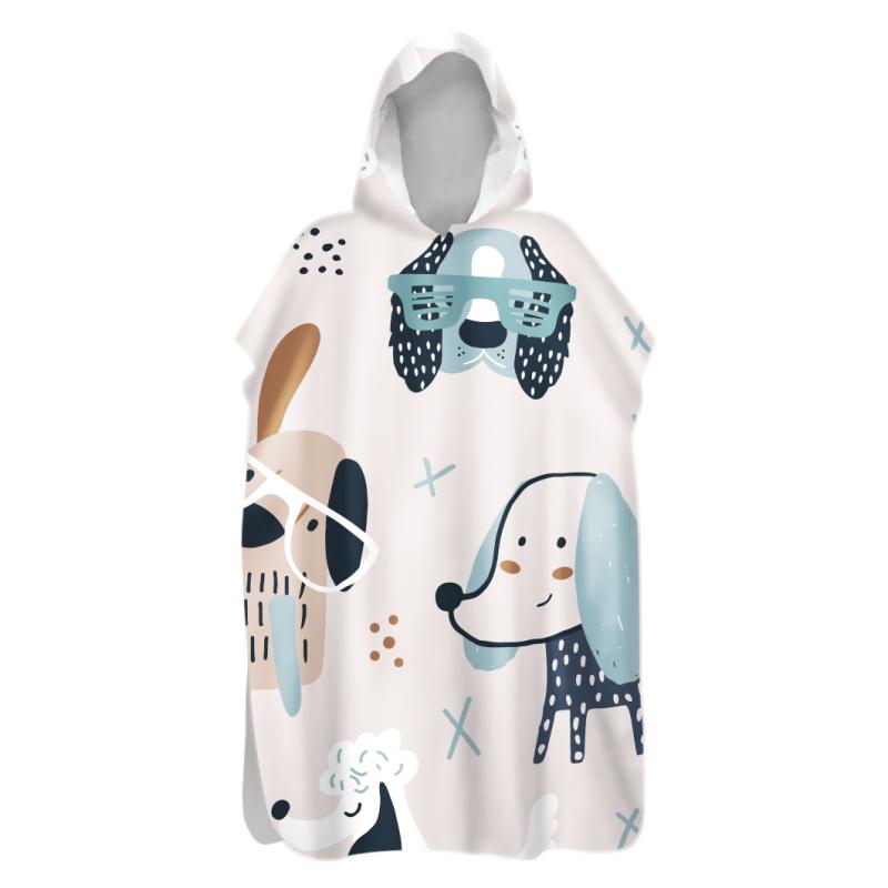 ポンチョタオル キッズ バスローブ かわいい猫耳 速乾 吸水 フード付き マイクロファイバー 両面フリー..