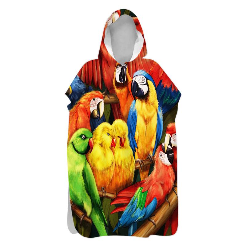 ポンチョタオル マイクロファイバー 速乾 吸水 保温 フード付き 両面フリース フラミンゴ柄 アウトドア 水泳 ビーチ プール ダイビング バスローブ 水着カバー 着替え マリンスポーツ(x2)