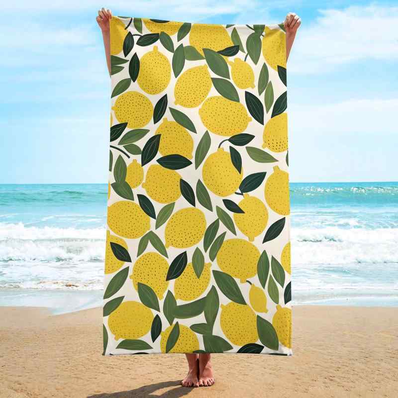 ビーチタオル 男女兼用 バスタオル マイクロファイバー 吸水速乾 軽量 大判 正方形 フルーツ柄 カラフ..