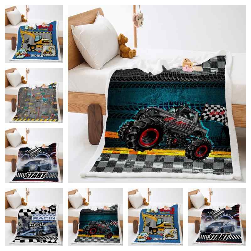 ブランケット キッズ 子供用 建設車両 車柄 3Dデジタルプリント カートゥーンデザイン シープボア フラ..