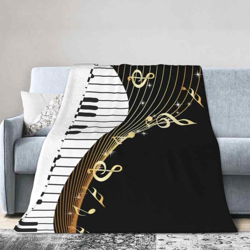 毛布 キッズ 子供 男の子 女の子 大人用 音楽柄 ミュージックデザイン フランネル ポリエステル 柔らか..