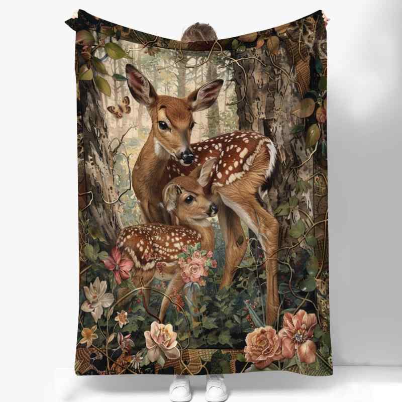 毛布 ふわふわ フランネル ポリエステル エルク柄 牛柄 自転車柄 キャラクター アニマル柄 あったか 軽..