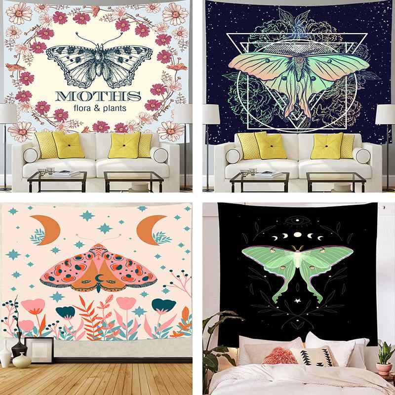 タペストリー 蝶々 バタフライ柄 ボヘミアン エスニック 北欧風 おしゃれな ウォールデコレーション リ..