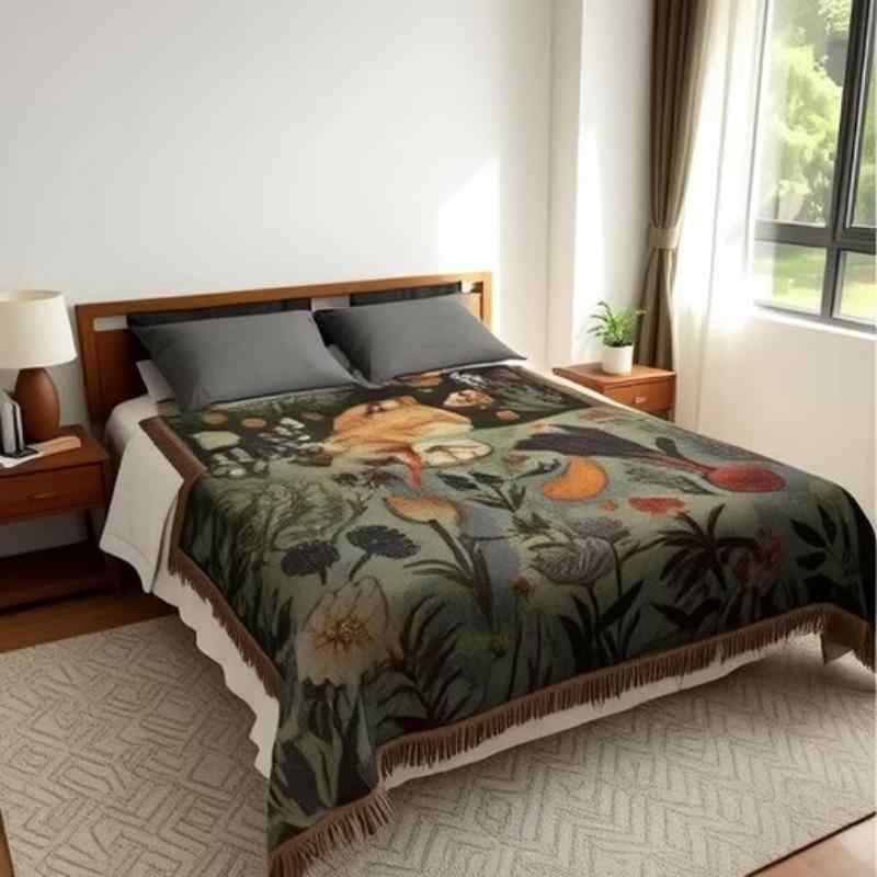 マルチカバー 北欧風 おしゃれ モダン アート タペストリー ソファカバー ベッドカバー 壁掛け リビング 寝室 綿混 ポリエステル 長方形 幾何学模様 抽象デザイン(x2)