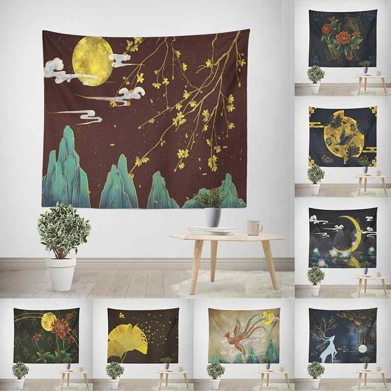 タペストリー 民族調 中国風 エスニック デジタルプリント 風景柄 ライトラグジュアリー ウォールデコ..