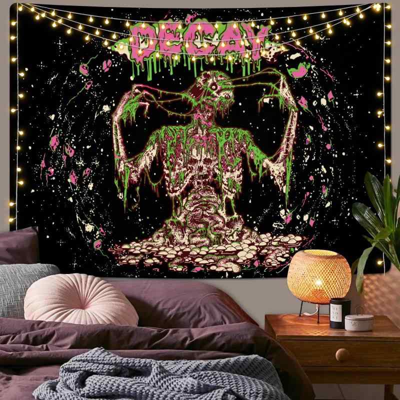 タペストリー 神秘的 ホラー スカル 骸骨 デザイン リビング 寝室 客間 子供部屋 背景布 ウォールデコレーション インテリア 壁掛け 北欧風 ポリエステル