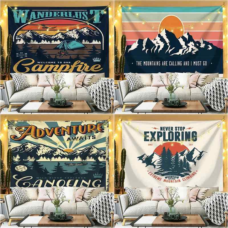 タペストリー アメリカン レトロ 壁掛け ウォールデコレーション キャンプ アウトドア 寝室 リビング ..