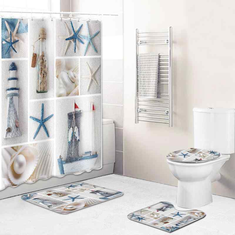 シャワーカーテン 抽象的 ヒトデ スターフィッシュ ポリエステル 防水 撥水 防カビ 浴室 バスマット 足拭きマット 滑り止め 吸水 おしゃれ モダン ライトラグジュアリー インテリア バスルーム 洗面所