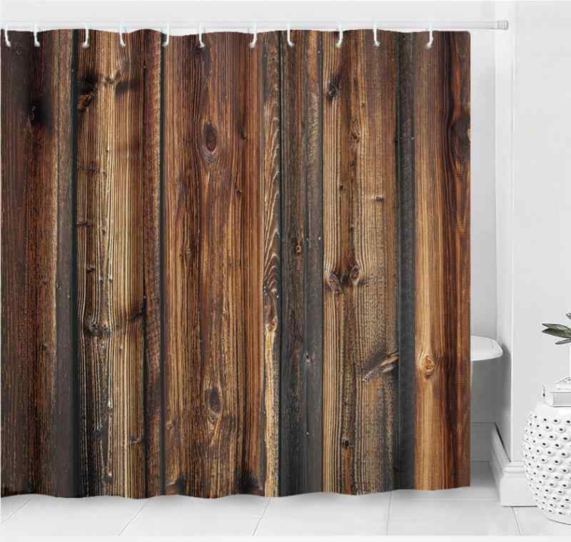 シャワーカーテン バスマット ポリエステル 木目調 ウッド調 防水 撥水 防カビ 浴室 お風呂 洗面所 脱衣所 おしゃれ 上質 高級感 インテリア 北欧