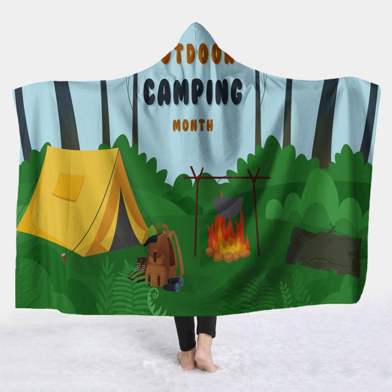 楽天花りぼんブランケット 子供用 フード付き ポンチョ ケープ マント フランネル 毛布 ポリエステル 柔らか ふわふわ あったか 防寒対策 お昼寝 キャンプ アウトドア 室内 屋外 総柄 カラフル 秋冬（x2）