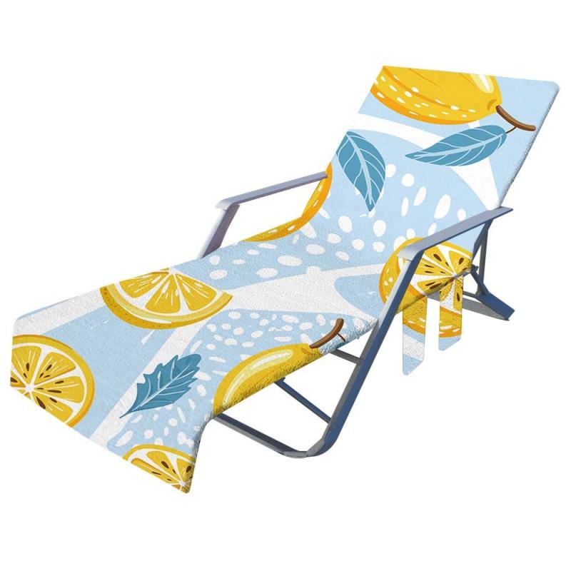 チェアカバー カートゥーン フルーツ柄 デジタルプリント ビーチタオル素材 リクライニングチェア用 収..