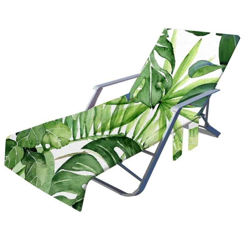 チェアカバー ビーチチェア ラウンジチェア リクライニングチェアー モンステラ柄 ボタニカル 南国風 ..