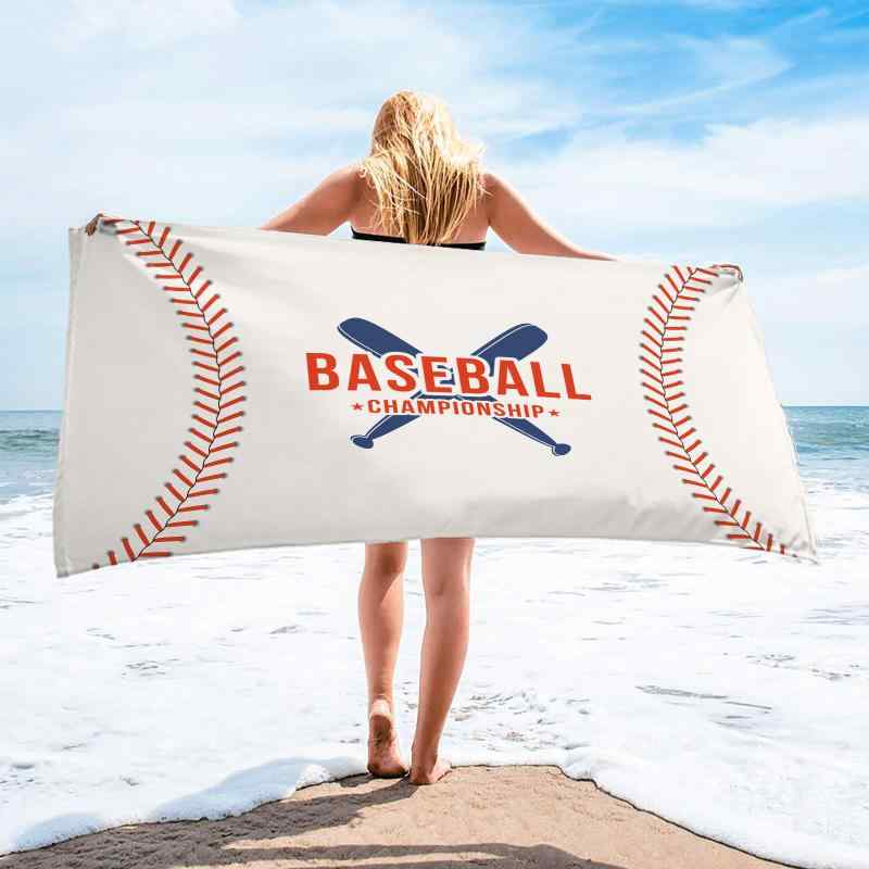 ビーチタオル マイクロファイバー 吸水速乾 軽量 大判 スクエア ボール柄 3Dプリント 海水浴 プール ス..