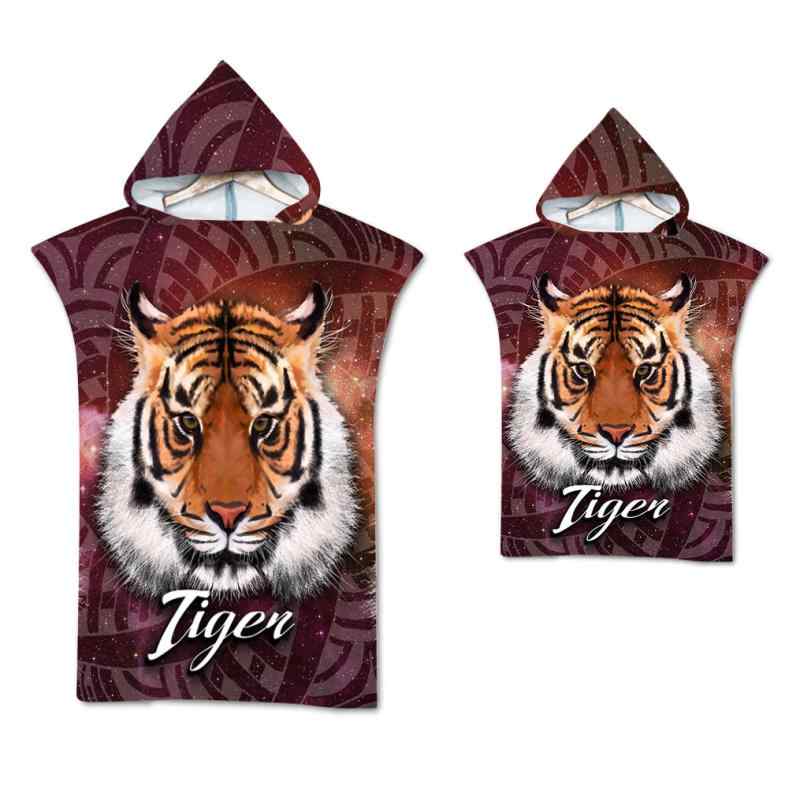 着替えポンチョ 動物柄 メンズ レディース マイクロファイバー 吸水速乾 フード付き ビーチ プール マ..