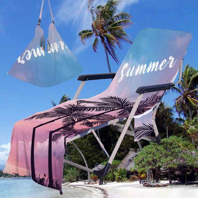 チェアカバー マイクロファイバー ビーチ ラウンジチェア用 遮熱 防塵 日焼け対策 吸水速乾 軽量 タオルケット 海水浴 プール アウトドア レジャー 春夏 サマー(x2)