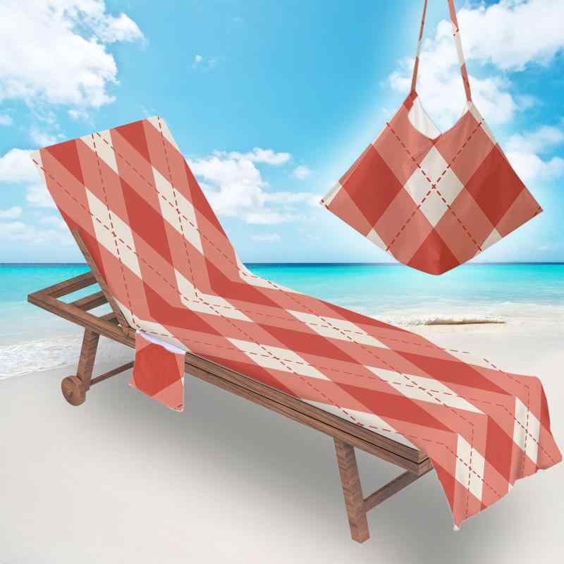 ビーチタオル チェアカバー マイクロファイバー 吸水 速乾 柔らか 大判 ひし形柄 デジタルプリント 海水浴 プール レジャー アウトドア サマーベッド リゾート 春夏(x2)