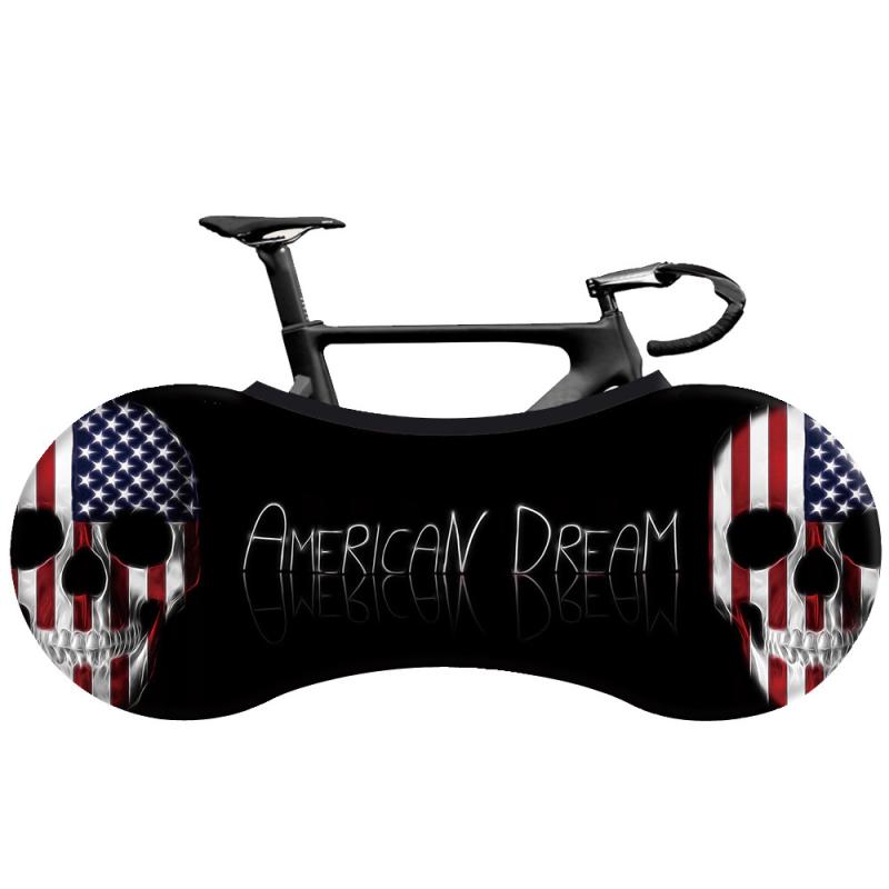 自転車カバー 男女兼用 メンズ レディース マウンテンバイク ロードバイク クロスバイク タイヤ ホイール 保護ケース 防塵 UVカット 紫外線対策 日焼け防止 汚れ 傷防止 スカル柄 ドクロ柄 高級感 再生繊維 駐輪時 屋外 屋内(x2)