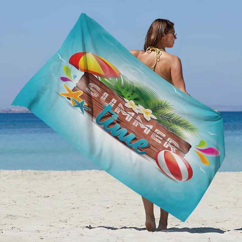 ビーチタオル バスタオル 大判 超極細繊維 マイクロファイバー タオル地 速乾 吸水性 軽量 薄手 厚手 プリント柄 夏 レジャー プール 海水浴 旅行 アウトドア(x2)